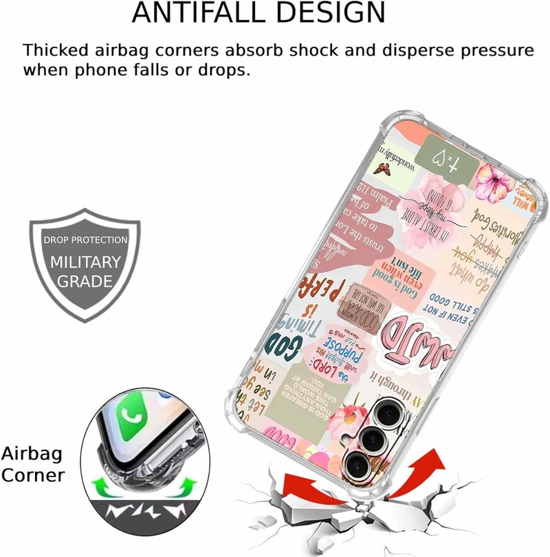 Tobelint Case for Samsung Galaxy A16 with Christian Design,Jesus Bible Verse Collage,Clear Slim Soft TPU Bumper Phone Cover,6.7”(Christian,A16) - Image 2